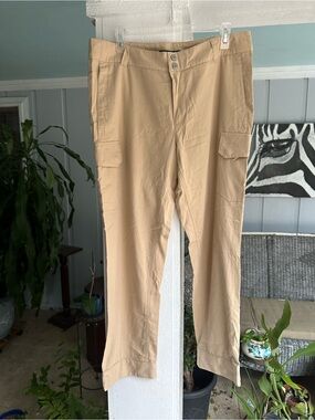 Lauren Ralph Lauren Petite Sz 14 Vintage Tailored Cargo Pant 5 Pocket Zip & Snap